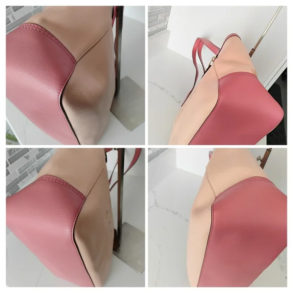 Coach Horse & Carriage Tote - LIKE NEW Tan and Salmon Pink (MSRP $398) - Picture 6 of 16